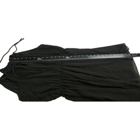 ABERCROMBIE FITCH Women Chiffon Overlay Mini Halter Dress Size M Black Chic 4-22 - Picture 9 of 13